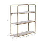 Sagebrook Home Mensole Fluttuanti da Parete in Metallo e Legno, Contenitore e Espositore, Organizzazione Decorativa per Mensole da Parete