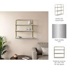 Sagebrook Home Mensole Fluttuanti da Parete in Metallo e Legno, Contenitore e Espositore, Organizzazione Decorativa per Mensole da Parete