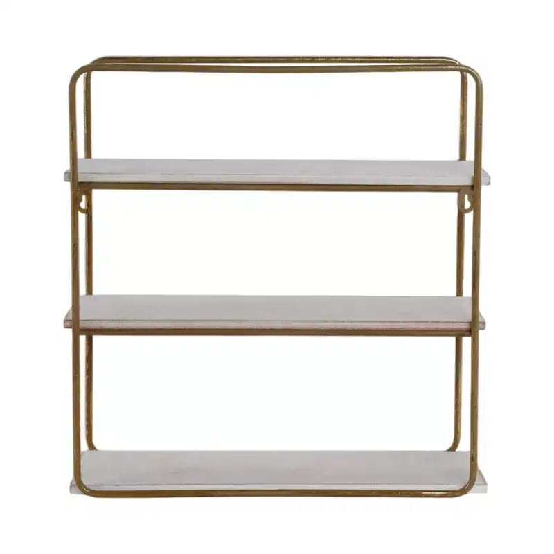 Sagebrook Home Mensole Fluttuanti da Parete in Metallo e Legno, Contenitore e Espositore, Organizzazione Decorativa per Mensole da Parete