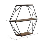 Sagebrook Home Mensole Fluttuanti da Parete in Metallo e Legno, Contenitore e Espositore, Organizzazione Decorativa per Mensole da Parete