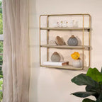 Sagebrook Home Mensole Fluttuanti da Parete in Metallo e Legno, Contenitore e Espositore, Organizzazione Decorativa per Mensole da Parete