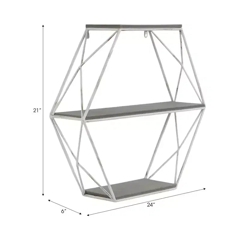 Sagebrook Home Mensole Fluttuanti da Parete in Metallo e Legno, Contenitore e Espositore, Organizzazione Decorativa per Mensole da Parete
