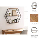 Sagebrook Home Mensole Fluttuanti da Parete in Metallo e Legno, Contenitore e Espositore, Organizzazione Decorativa per Mensole da Parete