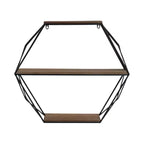 Sagebrook Home Mensole Fluttuanti da Parete in Metallo e Legno, Contenitore e Espositore, Organizzazione Decorativa per Mensole da Parete