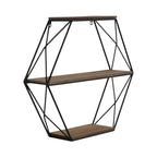 Sagebrook Home Mensole Fluttuanti da Parete in Metallo e Legno, Contenitore e Espositore, Organizzazione Decorativa per Mensole da Parete