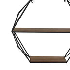 Sagebrook Home Mensole Fluttuanti da Parete in Metallo e Legno, Contenitore e Espositore, Organizzazione Decorativa per Mensole da Parete