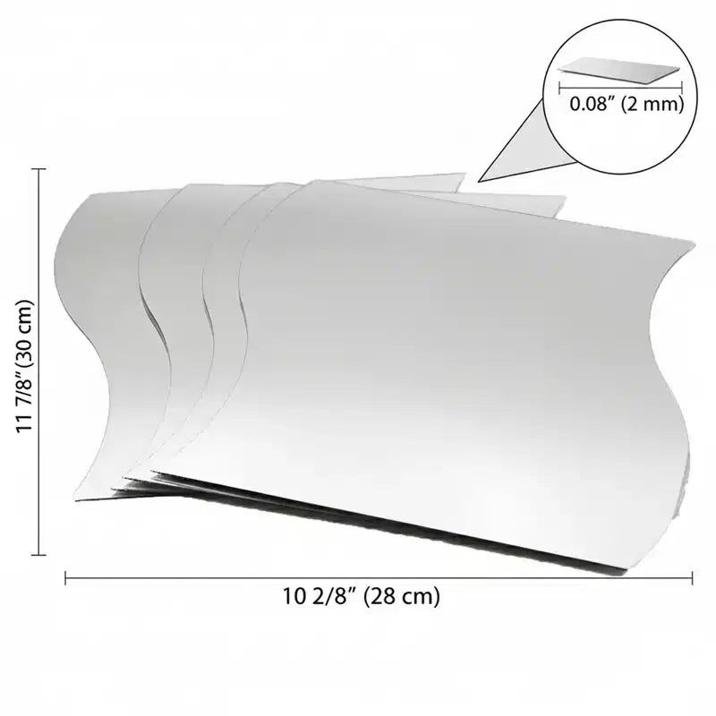 Evideco Articoli per la casa francesi, Set di 4 grandi specchi decorativi autoadesivi, disponibili in 3 forme. Perfetti per l'arredamento moderno delle pareti in qualsiasi stanza.