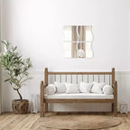 Evideco Articoli per la casa francesi, Set di 4 grandi specchi decorativi autoadesivi, disponibili in 3 forme. Perfetti per l'arredamento moderno delle pareti in qualsiasi stanza.