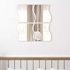 Evideco Articoli per la casa francesi, Set di 4 grandi specchi decorativi autoadesivi, disponibili in 3 forme. Perfetti per l'arredamento moderno delle pareti in qualsiasi stanza.