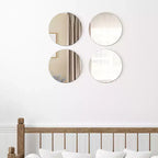 Evideco Articoli per la casa francesi, Set di 4 grandi specchi decorativi autoadesivi, disponibili in 3 forme. Perfetti per l'arredamento moderno delle pareti in qualsiasi stanza.